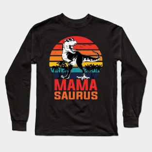 Mamasaurus T Rex Dinosaur Mama Saurus Family Matching Women Long Sleeve T-Shirt